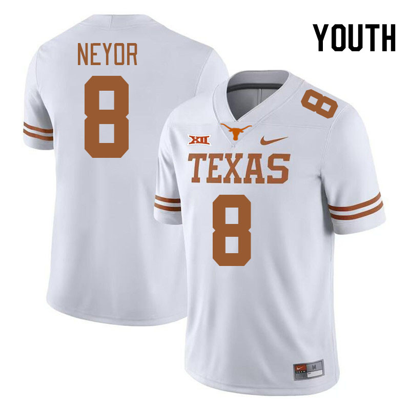 Youth #8 Isaiah Neyor Texas Longhorns 2023 College Football Jerseys Stitched-White
